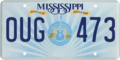 MS license plate OUG473