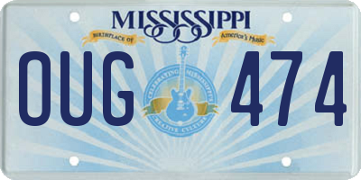 MS license plate OUG474