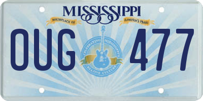 MS license plate OUG477