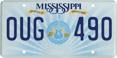 MS license plate OUG490