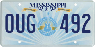 MS license plate OUG492