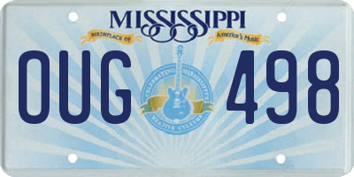 MS license plate OUG498