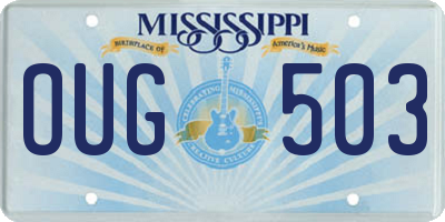 MS license plate OUG503