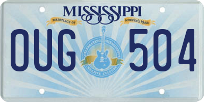 MS license plate OUG504