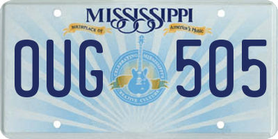 MS license plate OUG505