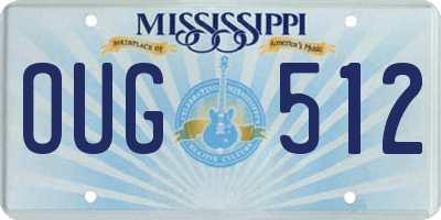 MS license plate OUG512