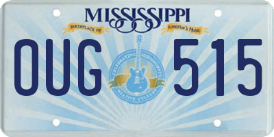 MS license plate OUG515