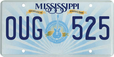 MS license plate OUG525