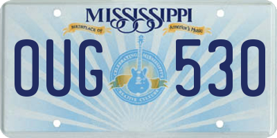 MS license plate OUG530