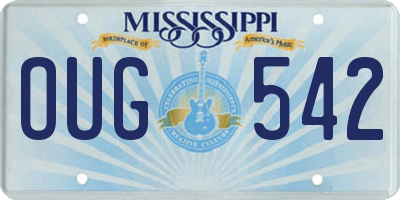 MS license plate OUG542