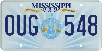 MS license plate OUG548