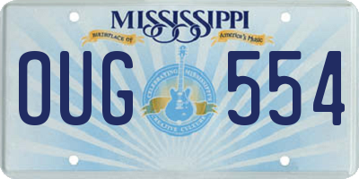 MS license plate OUG554
