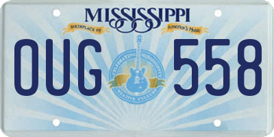 MS license plate OUG558