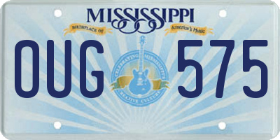 MS license plate OUG575