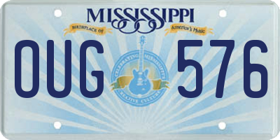 MS license plate OUG576