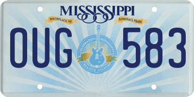 MS license plate OUG583