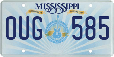 MS license plate OUG585