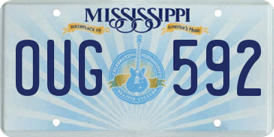 MS license plate OUG592