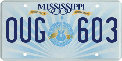 MS license plate OUG603