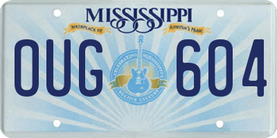 MS license plate OUG604