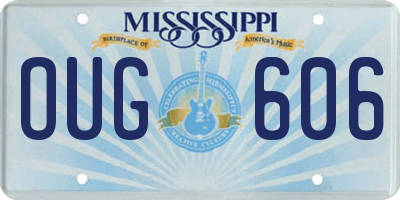 MS license plate OUG606