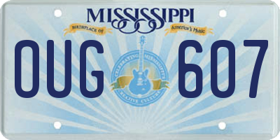MS license plate OUG607