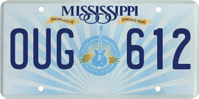 MS license plate OUG612