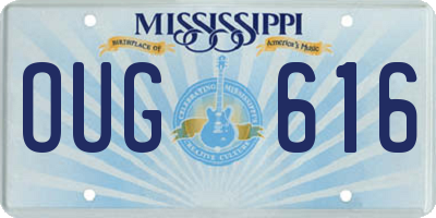 MS license plate OUG616