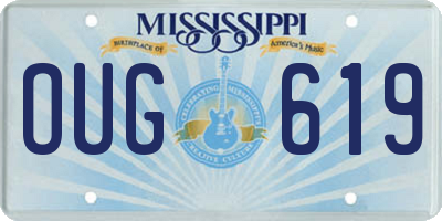 MS license plate OUG619