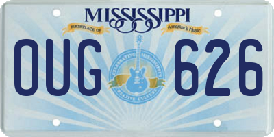 MS license plate OUG626
