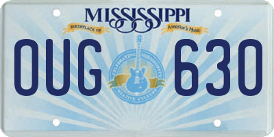 MS license plate OUG630