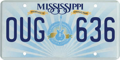 MS license plate OUG636