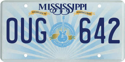 MS license plate OUG642