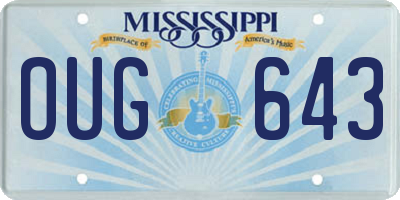 MS license plate OUG643