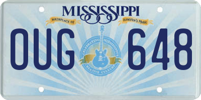MS license plate OUG648