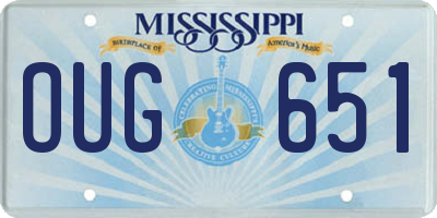 MS license plate OUG651