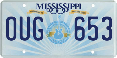 MS license plate OUG653