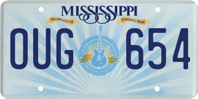 MS license plate OUG654
