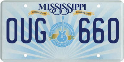 MS license plate OUG660