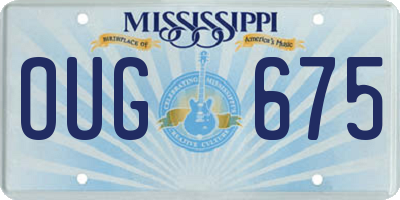 MS license plate OUG675