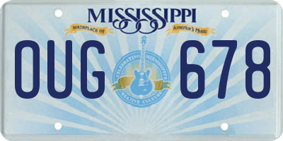 MS license plate OUG678