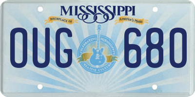 MS license plate OUG680
