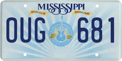 MS license plate OUG681