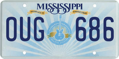 MS license plate OUG686
