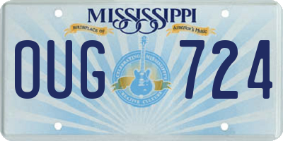 MS license plate OUG724