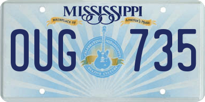 MS license plate OUG735