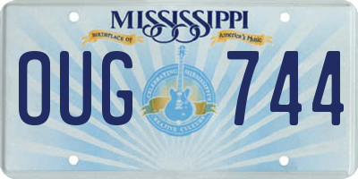 MS license plate OUG744