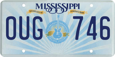 MS license plate OUG746