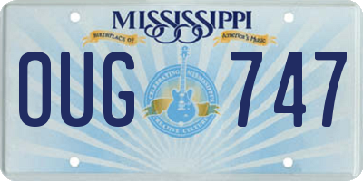 MS license plate OUG747