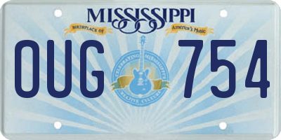 MS license plate OUG754